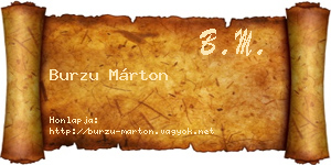 Burzu Márton névjegykártya