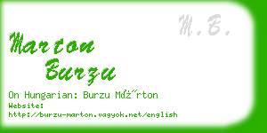 marton burzu business card